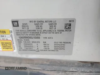 2014 GMC Acadia SLT z VIN 1GKKRRKD8EJ103059, wystawiony jako IAAI lot #42394092 z przebiegiem 149 183 mil mil oraz . Historia ofert i sprzedaży dostępna na DreamBid. Obrazek 9.