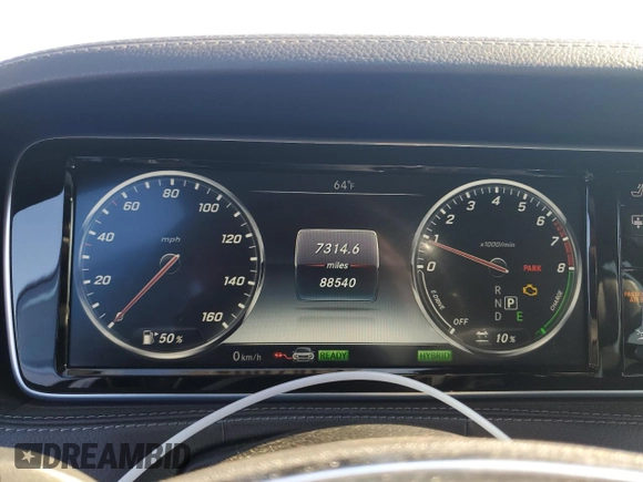 2017 Mercedes-Benz S 550e with VIN WDDUG6DB2HA288210, listed as a Copart auction lot 61828804 with 88,540 mi miles and Salvage Title. Bid and sale history available at DreamBid. Image 9.