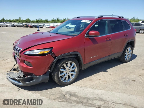 2016 Jeep Cherokee Limited with VIN 1C4PJLDBXGW281885, listed as a Copart auction lot 57126395 with 90,100 mi miles and Salvage title. Bid and sale history available at DreamBid. Image 1.