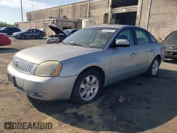 2006 Mercury Montego Luxury z VIN 1MEFM40116G601835, wystawiony jako Copart lot #85929224 z przebiegiem Nie podano mil oraz Szkoda całkowita • Salvage title. Historia ofert i sprzedaży dostępna na DreamBid. Obrazek 1.
