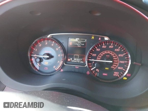 2016 Subaru WRX with VIN JF1VA1B60G9830354, listed as a IAAI auction lot 41432493 with 135,475 mi miles. Bid and sale history available at carsss.com. Image 7.