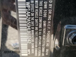 2017 Porsche Macan with VIN WP1AA2A50HLB03242, listed as a Copart auction lot 56342905 with 95,584 mi miles and Salvage title. Bid and sale history available at DreamBid. Image 13.
