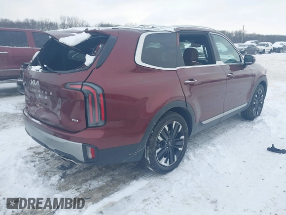 2023 Kia Telluride SX Prestige X-Pro with VIN 5XYP5DGC3PG366935, listed as a IAAI auction lot 41257675 with 23,943 mi miles and . Bid and sale history available at DreamBid. Image 4.