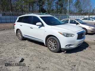 2014 Infiniti QX60 with VIN 5N1AL0MN2EC553879, listed as a IAAI auction lot 41797133 with 221,566 mi miles. Bid and sale history available at carsss.com. Image 1.