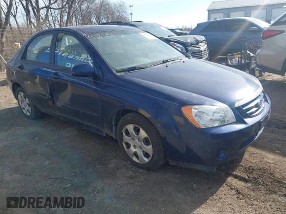 2006 Kia Spectra EX with VIN KNAFE121365221138, listed as a IAAI auction lot 41855171 with 158,425 mi miles. Bid and sale history available at carsss.com. Image 1.