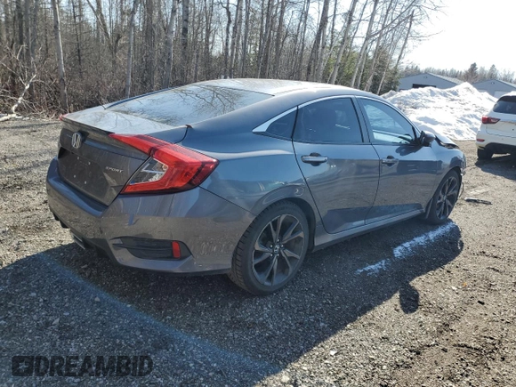 2019 Honda Civic Sedan Sport with VIN 2HGFC2F83KH015571, listed as a Copart auction lot 48197865 with 96,046 mi miles and Salvage Title. Bid and sale history available at carsss.com. Image 3.