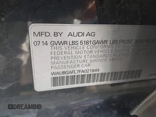 2015 Audi S4 Premium Plus with VIN WAUBGAFL7FA021844, listed as a IAAI auction lot 41814668 with 129,592 mi miles. Bid and sale history available at carsss.com. Image 9.