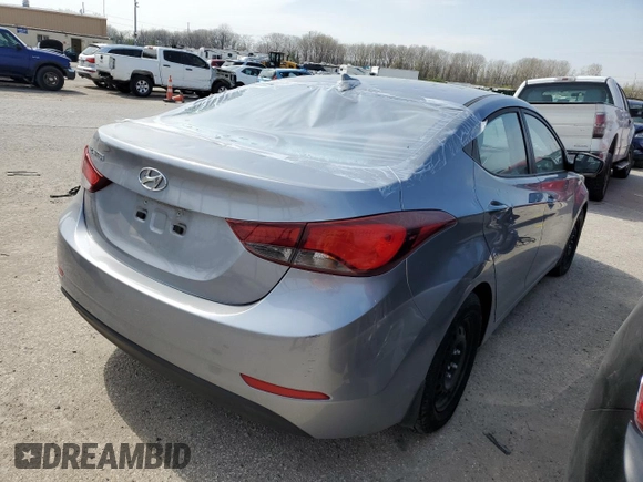 2016 Hyundai Elantra SE with VIN 5NPDH4AE1GH778977, listed as a Copart auction lot 47288054 with 51,064 mi miles and Salvage Title. Bid and sale history available at DreamBid. Image 3.