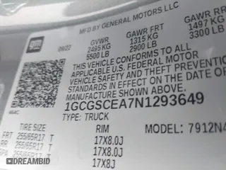 2022 Chevrolet Colorado 2WD LT with VIN 1GCGSCEA7N1293649, listed as a IAAI auction lot 41257494 with 110,905 mi miles. Bid and sale history available at carsss.com. Image 9.