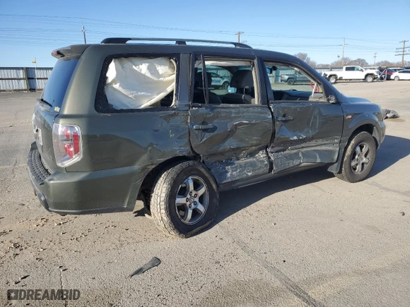 2006 Honda Pilot EX-L with VIN 2HKYF185X6H522587, listed as a Copart auction lot 48249105 with 291,247 mi miles and Salvage Title. Bid and sale history available at carsss.com. Image 3.