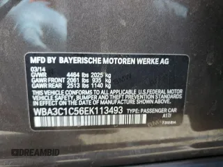 2014 BMW 3 Series 328i with VIN WBA3C1C56EK113493, listed as a Copart auction lot 52188375 with 94,507 mi miles and Salvage title. Bid and sale history available at DreamBid. Image 14.
