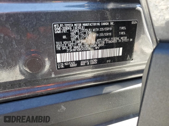 2024 Toyota RAV4 XLE Premium with VIN 2T3A1RFV0RC455658, listed as a Copart auction lot 49859135 with Not provided miles and Salvage title. Bid and sale history available at DreamBid. Image 14.