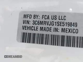 2025 Ram ProMaster Cargo Tradesman with VIN 3C6MRVJG1SE519849, listed as a IAAI auction lot 41782361 with 2,288 mi miles and . Bid and sale history available at DreamBid. Image 9.