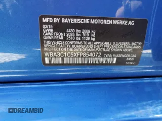 2015 BMW 3 Series 328i with VIN WBA3C1C5XFP854072, listed as a Copart auction lot 46125275 with 79,024 mi miles and Salvage Title. Bid and sale history available at carsss.com. Image 12.