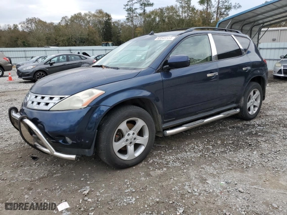 2005 Nissan Murano SL with VIN JN8AZ08W55W416234, listed as a Copart auction lot 83548504 with 166,291 mi miles and Salvage Title. Bid and sale history available at carsss.com. Image 1.