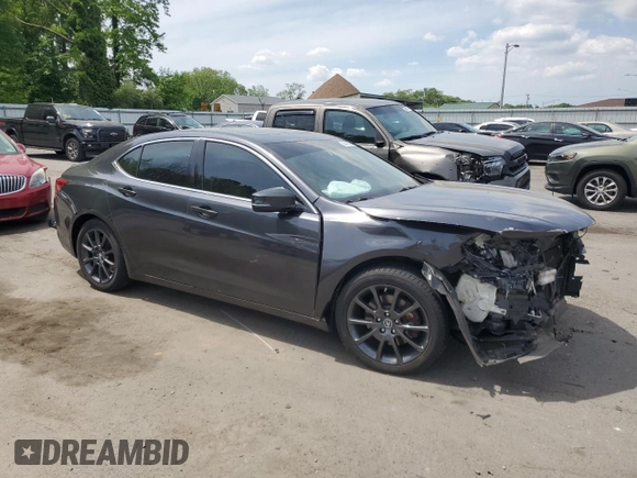 2015 Acura TLX V6 with VIN 19UUB2F38FA017772, listed as a Copart auction lot 56461695 with Not provided miles and Salvage title. Bid and sale history available at DreamBid. Image 4.