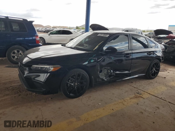 2022 Honda Civic Sedan Sport with VIN 2HGFE2F59NH606847, listed as a Copart auction lot 52019865 with 34,200 mi miles and Salvage Title. Bid and sale history available at carsss.com. Image 1.