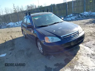 2001 Honda Civic EX with VIN 1HGES25781L045142, listed as a IAAI auction lot 41349284 with 368,806 mi miles. Bid and sale history available at carsss.com. Image 1.