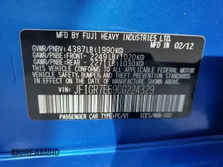 2012 Subaru WRX WRX Limited z VIN JF1GR7E69CG224329, wystawiony jako Copart lot #42117055 z przebiegiem 78 725 mil mil oraz Czysty tytuł • Clean title. Historia ofert i sprzedaży dostępna na DreamBid. Obrazek 12.