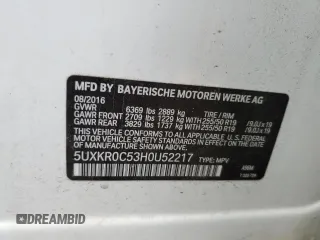 2017 BMW X5 xDrive35i z VIN 5UXKR0C53H0U52217, wystawiony jako Copart lot #58559235 z przebiegiem 100 544 mil mil oraz Szkoda całkowita • Salvage title. Historia ofert i sprzedaży dostępna na DreamBid. Obrazek 13.