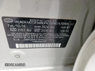 2017 Hyundai Elantra SE z VIN 5NPD84LF9HH022742, wystawiony jako Copart lot #58132135 z przebiegiem 89 798 mil mil oraz Szkoda całkowita • Salvage title. Historia ofert i sprzedaży dostępna na DreamBid. Obrazek 13.