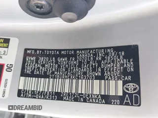 2019 Toyota Corolla L with VIN 2T1BURHEXKC163703, listed as a IAAI auction lot 41870512 with 131,153 mi miles. Bid and sale history available at carsss.com. Image 9.