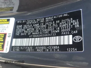 2025 Toyota Camry LE z VIN 4T1DAACK6SU024733, wystawiony jako Copart lot #59023475 z przebiegiem 6 697 mil mil oraz Czysty tytuł • Clean title. Historia ofert i sprzedaży dostępna na DreamBid. Obrazek 12.