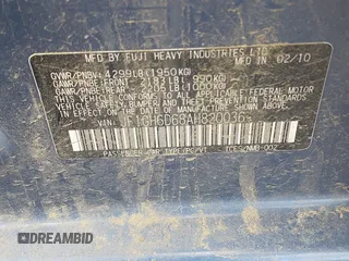 2010 Subaru Impreza Outback Special Sports с VIN JF1GH6D68AH820036, выставлен на аукционе IAAI как лот 42443878 с пробегом 213 013 миль миль и . История ставок и продаж доступна на DreamBid. Изображение 9.