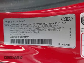 2016 Audi A3 2.0T Premium Plus with VIN WAU38LFF1G1014252, listed as a IAAI auction lot 41837550 with 71,757 mi miles. Bid and sale history available at carsss.com. Image 9.