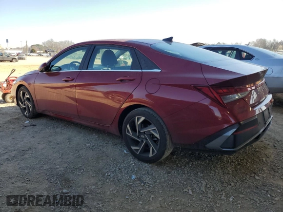 2024 Hyundai Elantra Limited with VIN KMHLP4DG7RU792124, listed as a Copart auction lot 48711795 with 14,820 mi miles and Salvage Title. Bid and sale history available at DreamBid. Image 2.