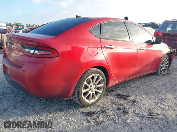 2013 Dodge Dart Limited with VIN 1C3CDFCA0DD331396, listed as a IAAI auction lot 41956511 with 90,253 mi miles. Bid and sale history available at carsss.com. Image 4.