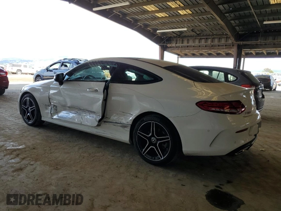 2020 Mercedes-Benz C 300 with VIN W1KWJ8DB2LF985202, listed as a Copart auction lot 53155975 with 48,895 mi miles and Salvage Title. Bid and sale history available at DreamBid. Image 2.