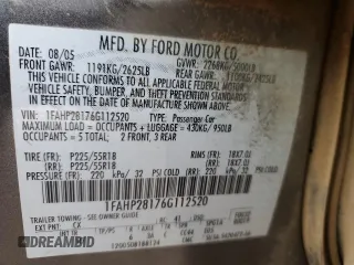 2006 Ford Five Hundred Limited with VIN 1FAHP28176G112520, listed as a Copart auction lot 41892725 with 177,940 mi miles and Clean Title. Bid and sale history available at carsss.com. Image 13.