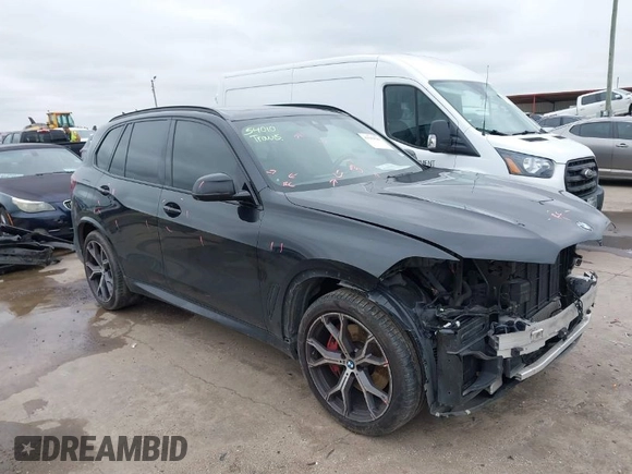 2022 BMW X5 sDrive40i with VIN 5UXCR4C07N9M28669, listed as a IAAI auction lot 41543581 with 59,497 mi miles. Bid and sale history available at carsss.com. Image 1.
