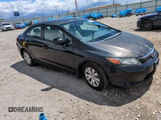 2012 Honda Civic LX with VIN 2HGFB2F56CH610716, listed as a Copart auction lot 54409635 with 222,665 mi miles and Salvage Title. Bid and sale history available at DreamBid. Image 4.