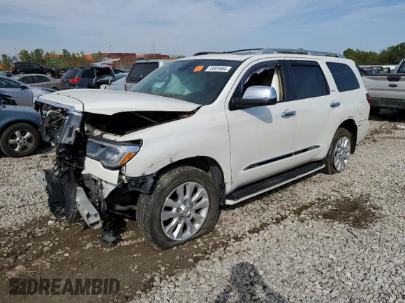 2018 Toyota Sequoia Platinum with VIN 5TDDY5G1XJS163551, listed as a Copart auction lot 73301664 with 0 mi miles and Salvage Title. Bid and sale history available at carsss.com. Image 1.