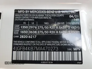 2021 Mercedes-Benz GLE 350 with VIN 4JGFB4KB7MA470273, listed as a Copart auction lot 50621625 with 58,590 mi miles and Salvage title. Bid and sale history available at DreamBid. Image 13.