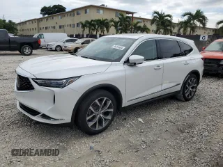 2022 Acura MDX w/Technology Package with VIN 5J8YE1H48NL045633, listed as a Copart auction lot 76291404 with 30,250 mi miles and Salvage Title. Bid and sale history available at carsss.com. Image 1.