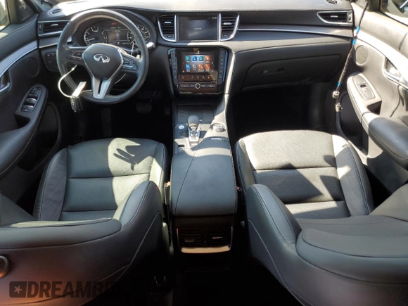 2022 Infiniti QX50 LUXE with VIN 3PCAJ5BA6NF122374, listed as a Copart auction lot 46030365 with 25,287 mi miles and Salvage Title. Bid and sale history available at carsss.com. Image 8.
