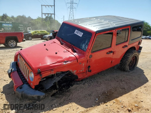 2018 Jeep Wrangler Unlimited Sahara z VIN 1C4BJWEGXJL913539, wystawiony jako Copart lot #54881915 z przebiegiem 108 119 mil mil oraz Szkoda całkowita • Salvage title. Historia ofert i sprzedaży dostępna na DreamBid. Obrazek 1.