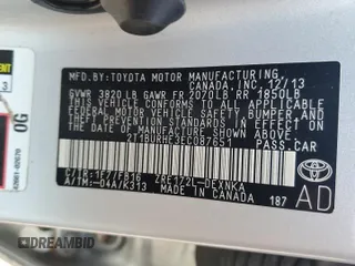 2014 Toyota Corolla L с VIN 2T1BURHE3EC087651, выставлен на аукционе Copart как лот 60117935 с пробегом 142 723 миль миль и Чистый • Clean title. История ставок и продаж доступна на DreamBid. Изображение 12.