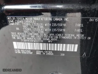 2015 Toyota RAV4 Limited with VIN 2T3DFREV0FW331139, listed as a IAAI auction lot 41724424 with 112,620 mi miles. Bid and sale history available at carsss.com. Image 9.