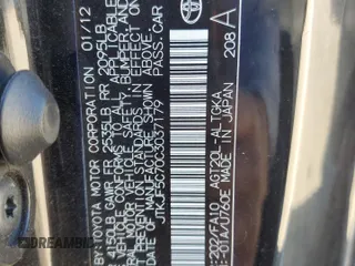 2012 Scion tC with VIN JTKJF5C70C3037179, listed as a Copart auction lot 47310415 with 102,424 mi miles and Salvage Title. Bid and sale history available at carsss.com. Image 12.