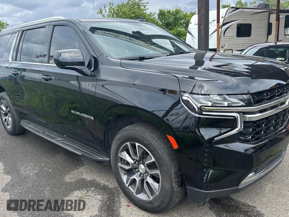2021 Chevrolet Suburban LS with VIN 1GNSCBKD9MR480205, listed as a Copart auction lot 59422385 with 142,332 mi miles and Salvage title. Bid and sale history available at DreamBid. Image 1.