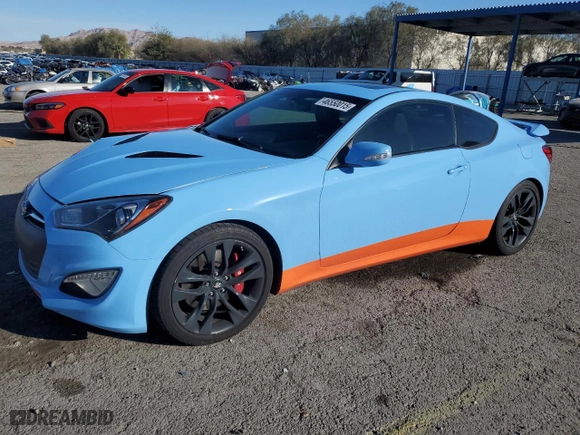 2015 Hyundai Genesis Coupe 3.8L Ultimate with VIN KMHHU6KJ9FU122935, listed as a Copart auction lot 46550015 with 87,569 mi miles and Salvage Title. Bid and sale history available at carsss.com. Image 1.