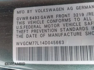 2004 Volkswagen Touareg with VIN WVGCM77L14D045663, listed as a IAAI auction lot 42170895 with 96,709 mi miles and . Bid and sale history available at DreamBid. Image 9.