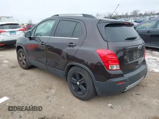 2015 Chevrolet Trax LT with VIN KL7CJLSB8FB095346, listed as a IAAI auction lot 41037046 with 134,666 mi miles. Bid and sale history available at carsss.com. Image 3.