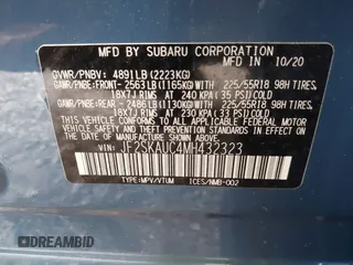 2021 Subaru Forester Limited with VIN JF2SKAUC4MH432323, listed as a IAAI auction lot 42217415 with 51,439 mi miles and . Bid and sale history available at DreamBid. Image 9.