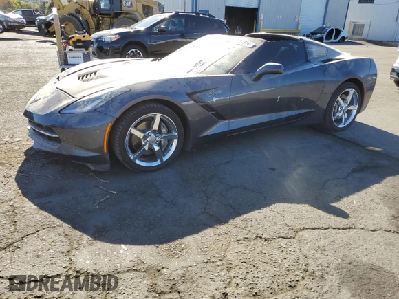 2014 Chevrolet Corvette 3LT with VIN 1G1YF2D71E5109963, listed as a Copart auction lot 77687814 with 34,089 mi miles and Salvage title. Bid and sale history available at DreamBid. Image 1.