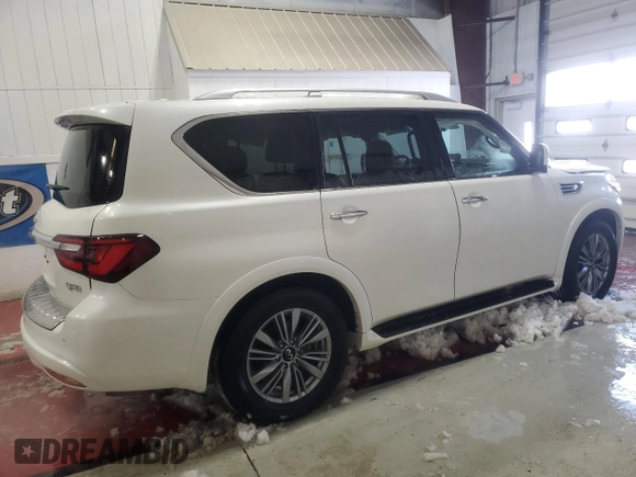2024 Infiniti QX80 LUXE with VIN JN8AZ2AE4R9328082, listed as a Copart auction lot 41964375 with 27,999 mi miles and Salvage Title. Bid and sale history available at carsss.com. Image 3.